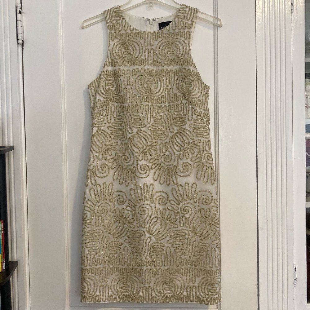 Nicole Miller Collection Gold Embroidered Dress - Size 4